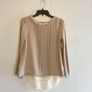 Lucky brand metallic split back Sweater